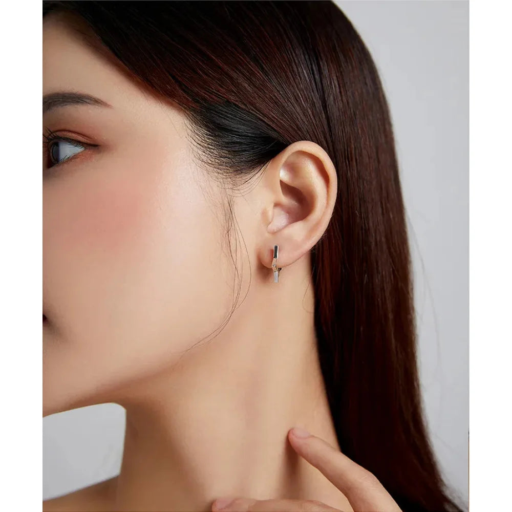 925 Sterling Silver Starlike Earrings - Minimalist Star Shape Ear Buckle for Women - Fashion jewellery SCE1136 - Hoop