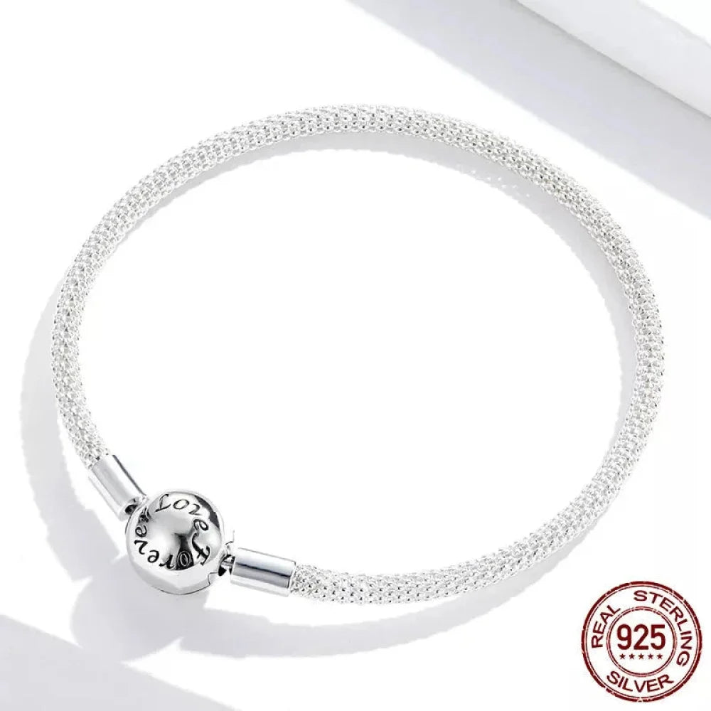 Shop Elegant 925 Sterling Silver Snake Chain Bracelets for Women - Charm Bead DIY Fine jewellery | 17CM 19CM