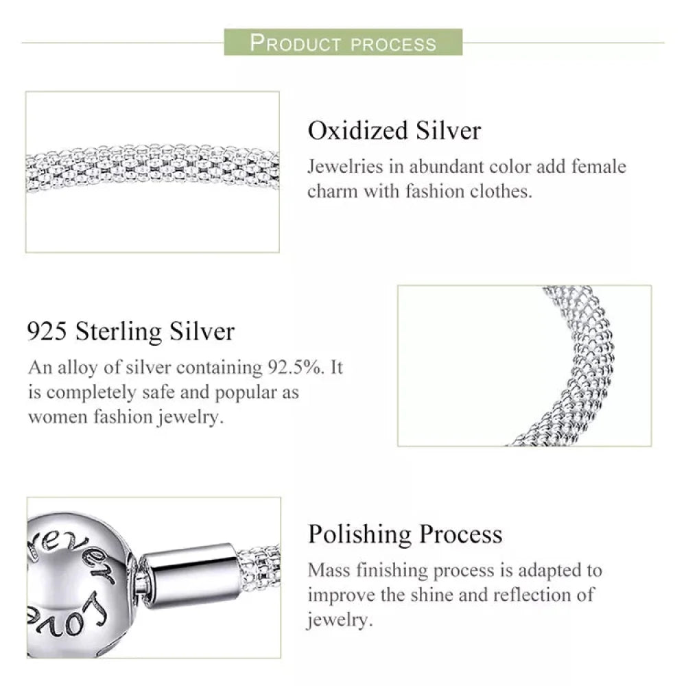 Shop Elegant 925 Sterling Silver Snake Chain Bracelets for Women - Charm Bead DIY Fine jewellery | 17CM 19CM