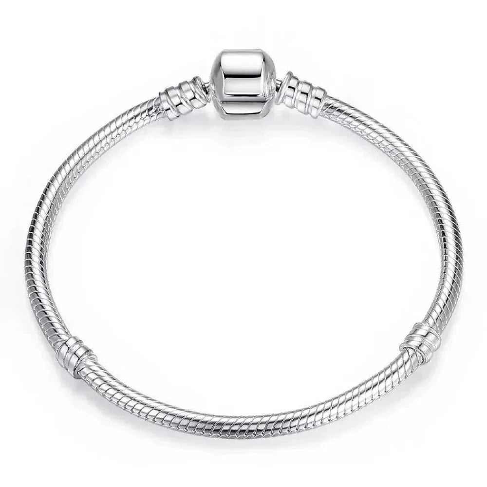 Exquisite 925 Sterling Silver Snake Chain Bangle & Bracelet | Luxury jewellery 17-22CM PAS902 - 17 Cm - Charm Bracelets