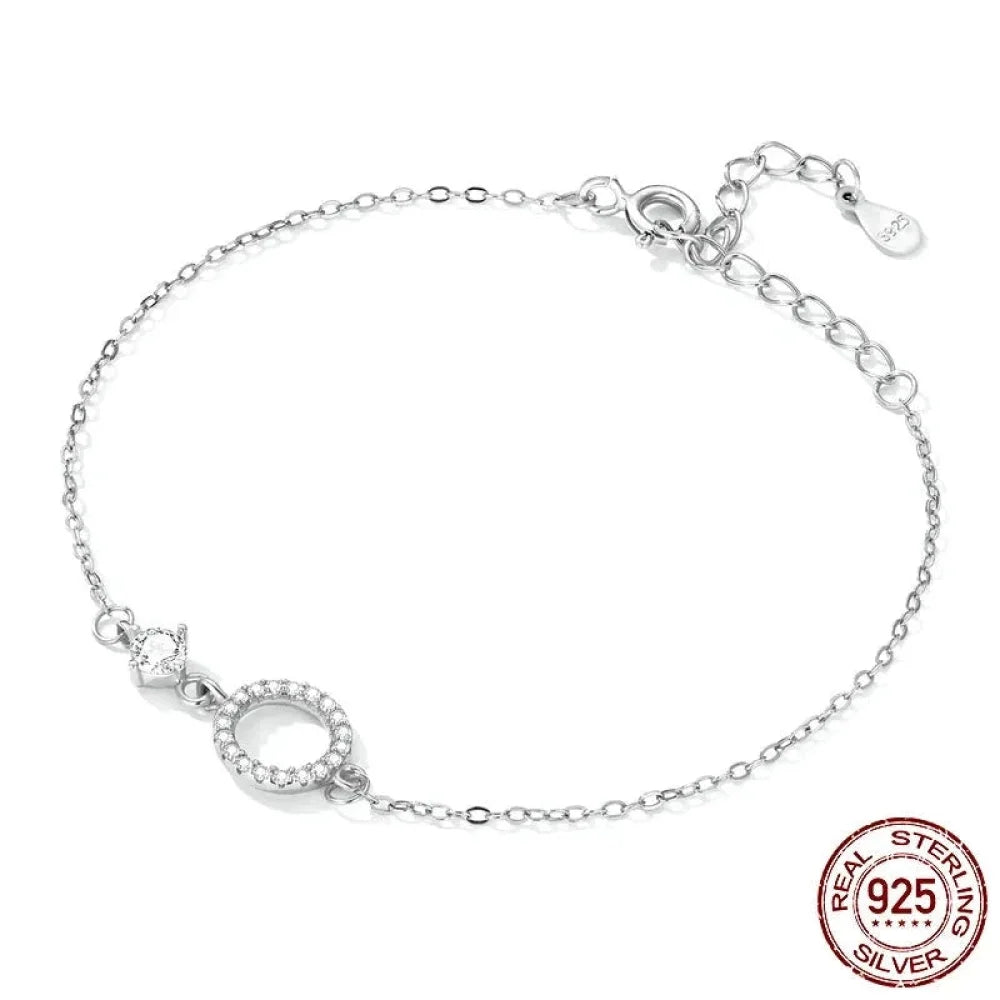 Chic 925 Sterling Silver Simple Ring Bracelet - Fine jewellery for Women Ideal Wedding Gift - Bracelets