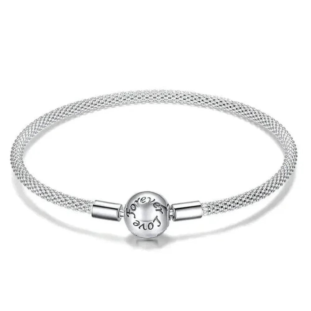 Shop Elegant 925 Sterling Silver Snake Chain Bracelets for Women - Charm Bead DIY Fine jewellery | 17CM 19CM - 17 Cm