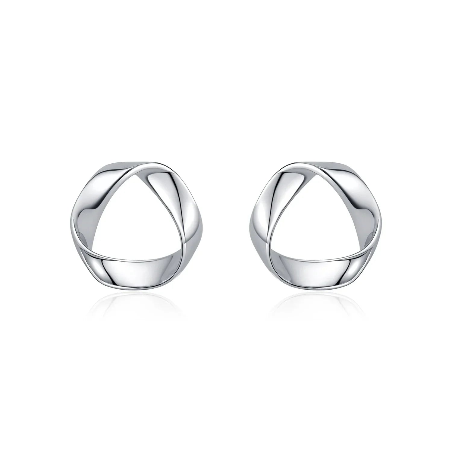 925 Sterling Silver Minimalist Wavy Stud Earrings Women Fine Jewelry