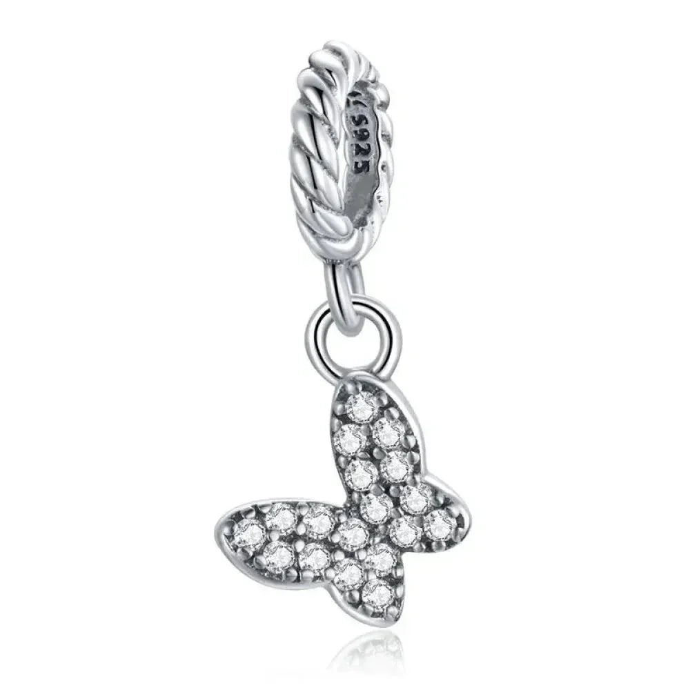 925 Sterling Silver Clear 5A Crystal Collection Family Heart Cross Charm Beads For Bracelet & Necklace Pendant Scx121