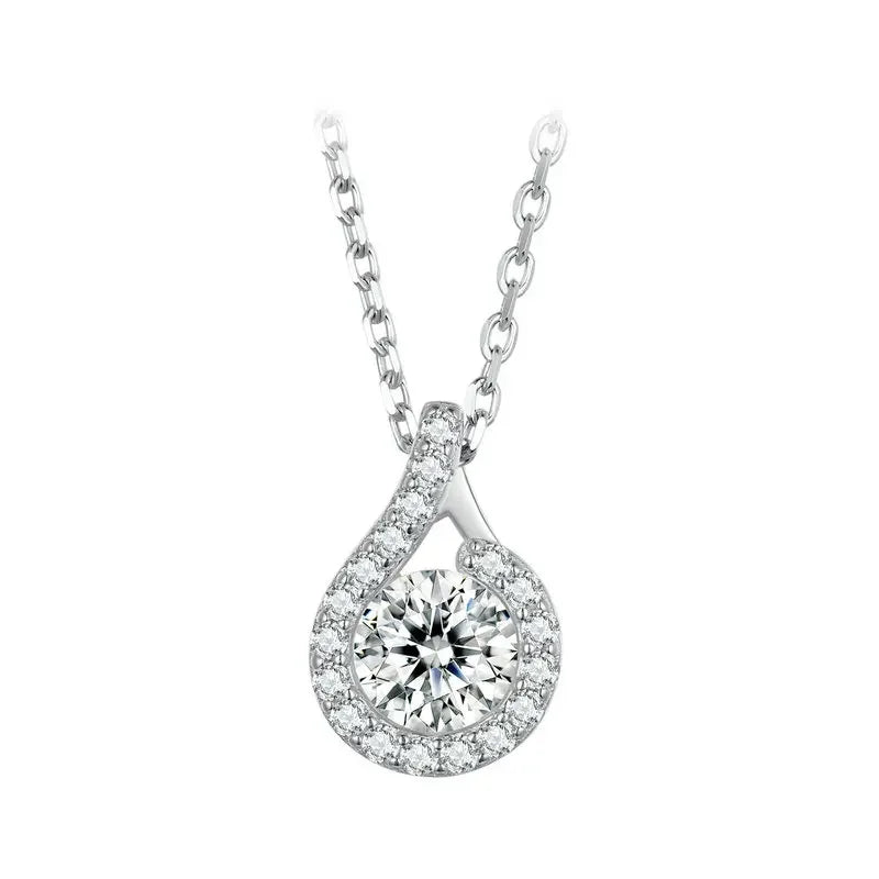 Dazzling 1ct Moissanite Sterling Silver Pendant Necklace Necklaces