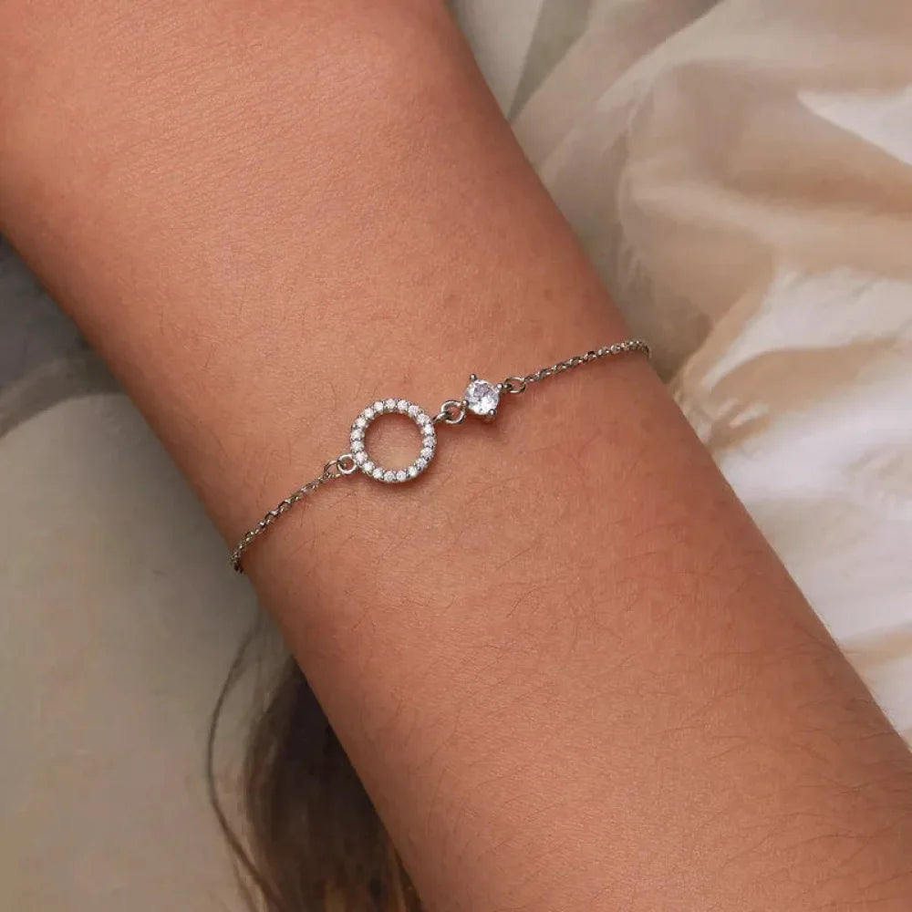 Chic 925 Sterling Silver Simple Ring Bracelet - Fine jewellery for Women Ideal Wedding Gift - Bracelets