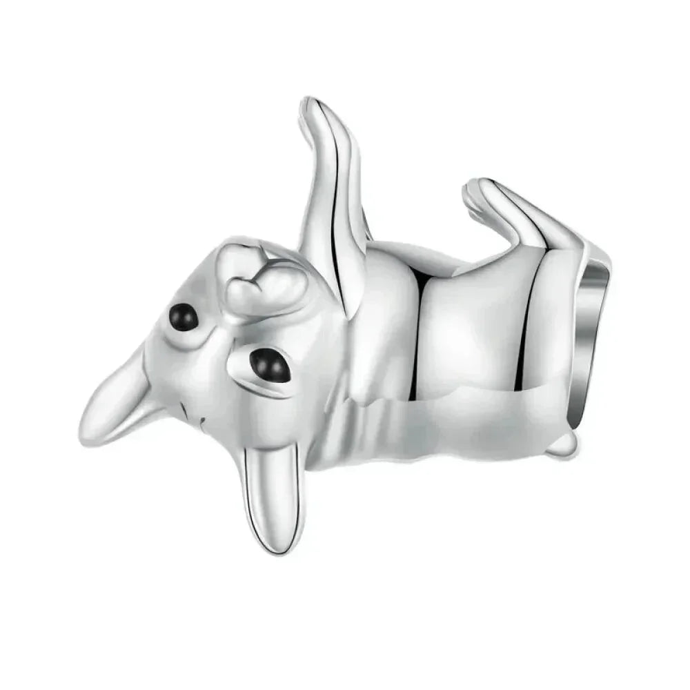 Genuine 925 Sterling Silver Pet Dog Charm For Bracelet Poodle Dachshund Pendant Bsc796 Charms