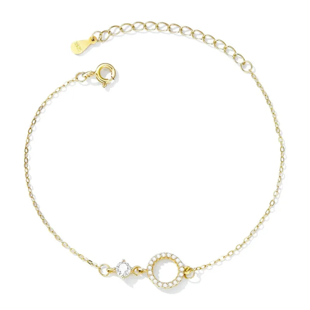 Chic 925 Sterling Silver Simple Ring Bracelet - Fine jewellery for Women Ideal Wedding Gift - Bracelets