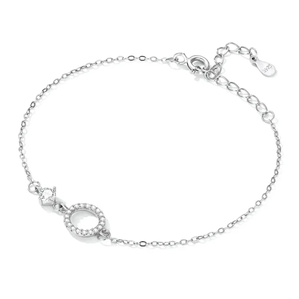 Chic 925 Sterling Silver Simple Ring Bracelet - Fine jewellery for Women Ideal Wedding Gift - Bracelets