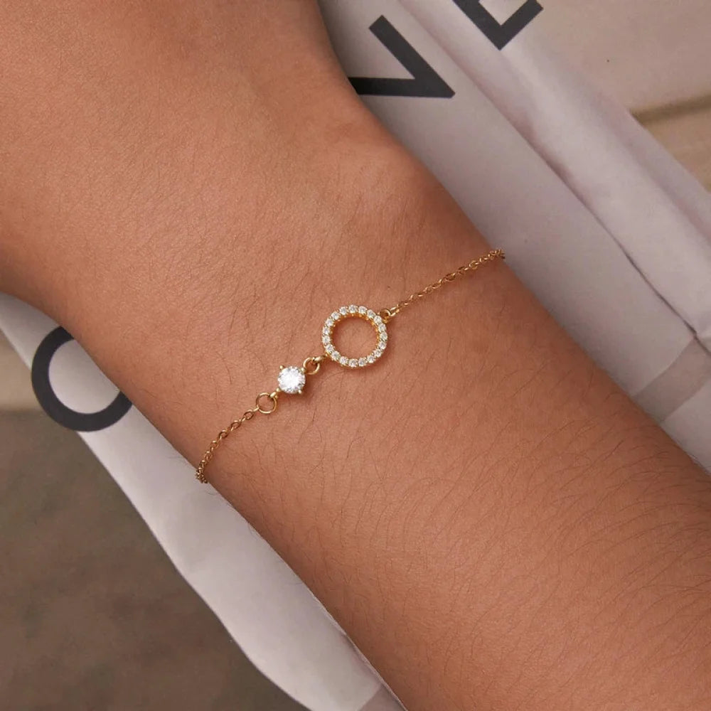 Chic 925 Sterling Silver Simple Ring Bracelet - Fine jewellery for Women Ideal Wedding Gift - Bracelets