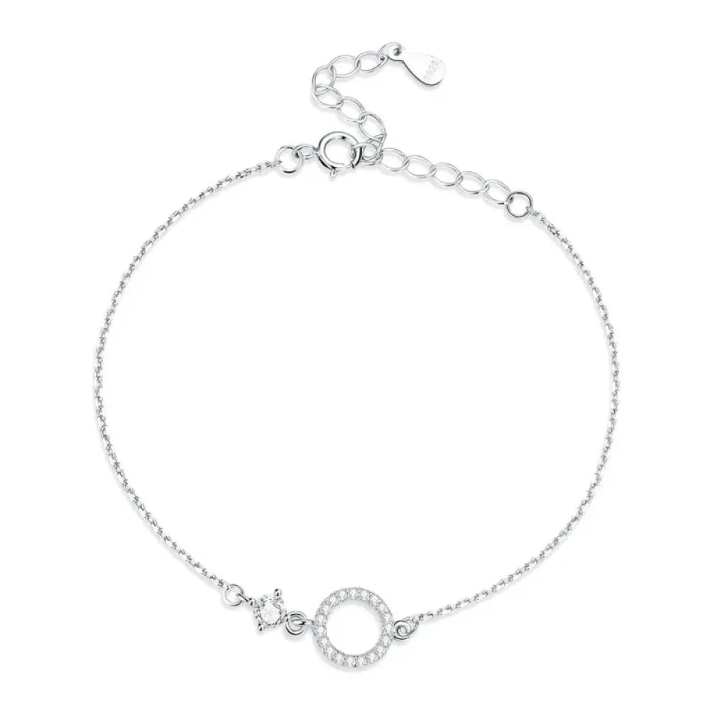 Chic 925 Sterling Silver Simple Ring Bracelet - Fine jewellery for Women Ideal Wedding Gift - Bracelets