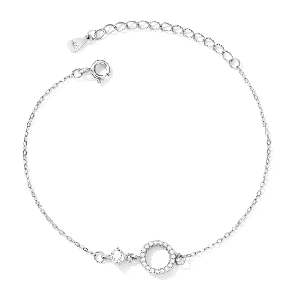 Chic 925 Sterling Silver Simple Ring Bracelet - Fine jewellery for Women Ideal Wedding Gift - Bracelets
