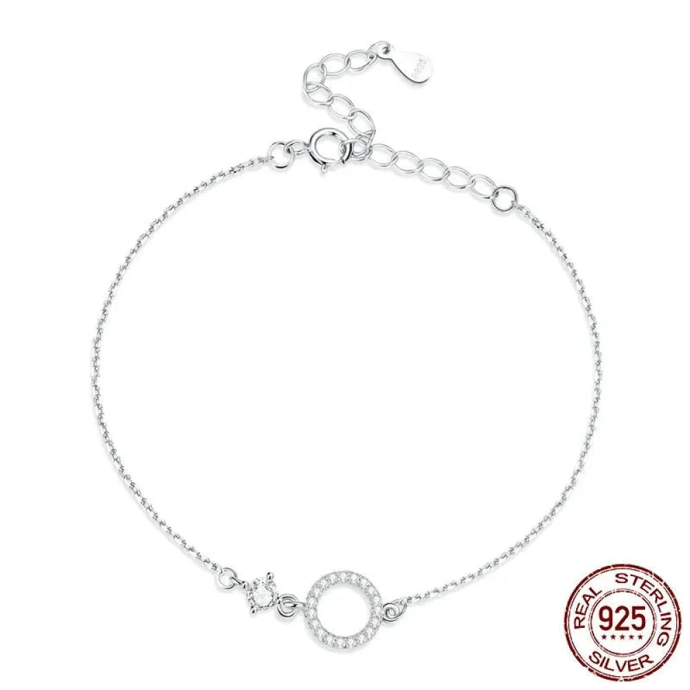 Chic 925 Sterling Silver Simple Ring Bracelet - Fine jewellery for Women Ideal Wedding Gift - Bracelets