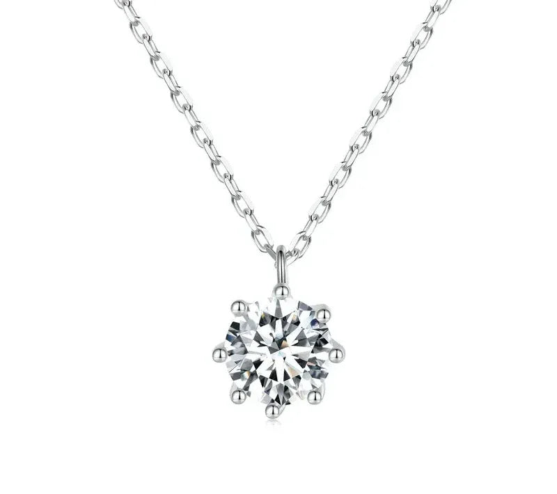 Dazzling 0.8ct Moissanite Sterling Silver Pendant Necklace Necklaces