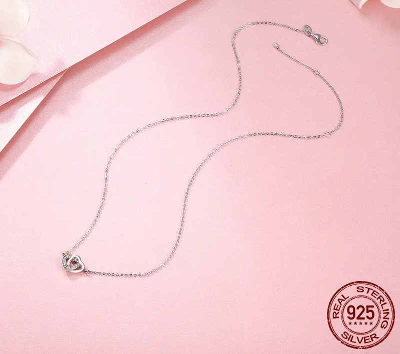 Connected Hearts: Sterling Silver Star/Heart/Cat Pendant Necklace - Necklaces
