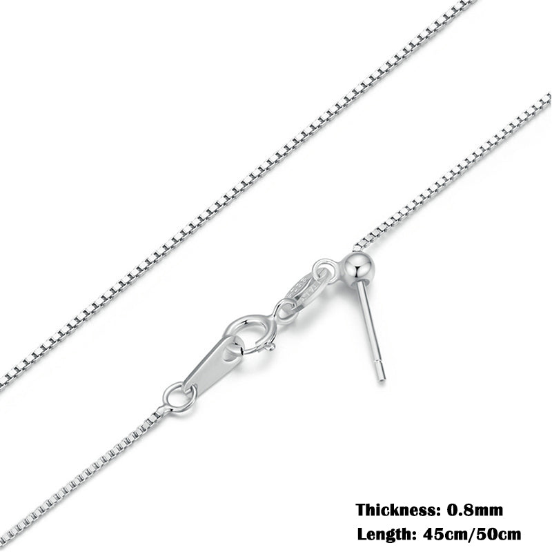 Timeless Elegance: 925 Sterling Silver Adjustable Necklace Chain for Women - Necklaces