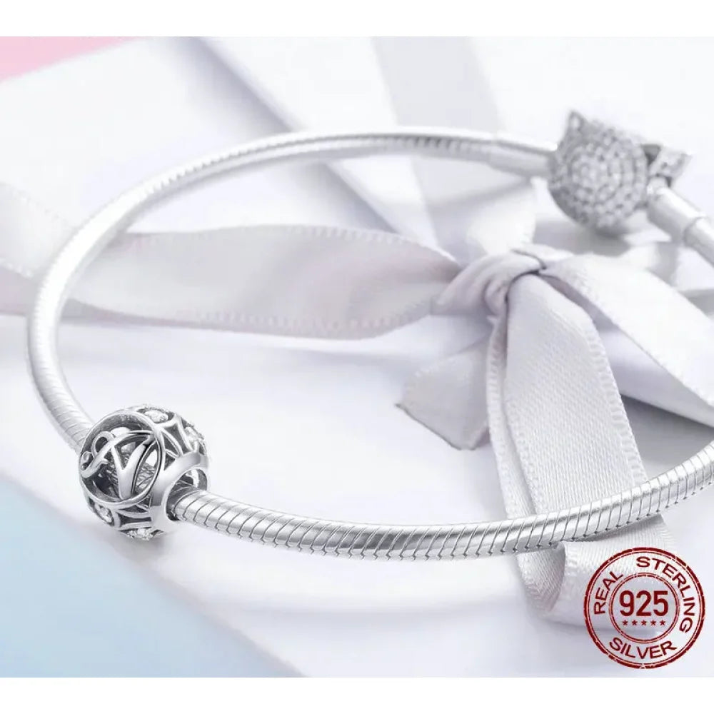 925 Sterling Silver Alphabet Charms - A to Z Letter Collection for DIY jewellery Making