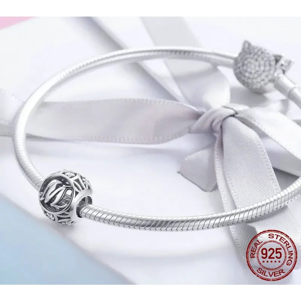 925 Sterling Silver Alphabet Charms - A to Z Letter Collection for DIY jewellery Making
