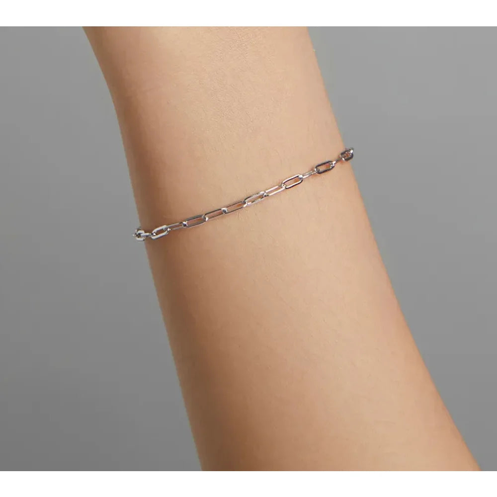 925 Sterling Silver Gold Cable Chain Bracelet | Hollow Link Women’s Fashion jewellery SCB221 - Bracelets