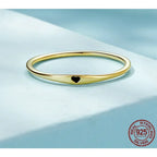 925 Sterling Silver Heart Wedding Band Symbol Of Love Stackable Promise Ring In 2 Colors (Size 5 10) Rings