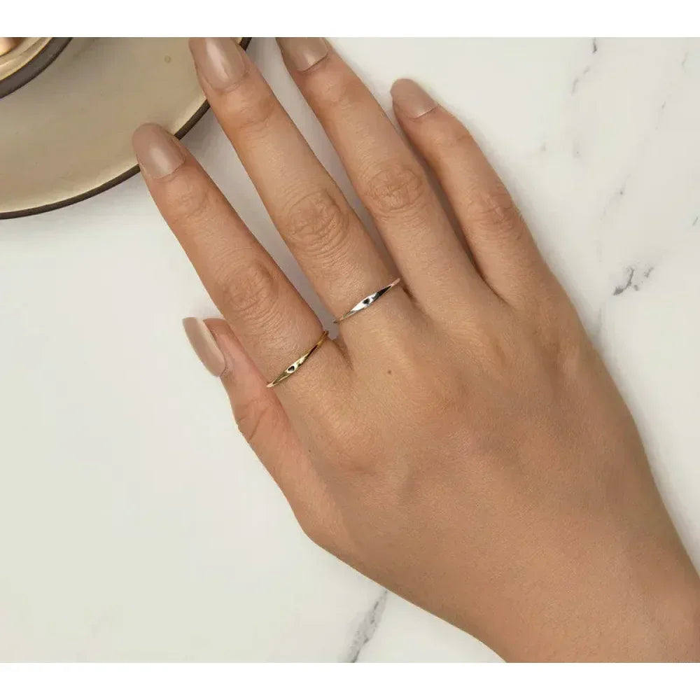 925 Sterling Silver Heart Wedding Band Symbol Of Love Stackable Promise Ring In 2 Colors (Size 5 10) Rings
