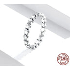 925 Sterling Silver Star Ring Elegant Wedding Jewelry For Women Rings