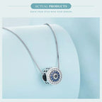 925 Sterling Silver Blue Crystal Evil Eye Necklace | Lucky Neck Chain | Women’S Birthday Gift Fine Jewelry Necklaces