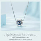 925 Sterling Silver Blue Crystal Evil Eye Necklace | Lucky Neck Chain | Women’S Birthday Gift Fine Jewelry Necklaces