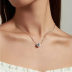 925 Sterling Silver Blue Crystal Evil Eye Necklace | Lucky Neck Chain | Women’S Birthday Gift Fine Jewelry Necklaces