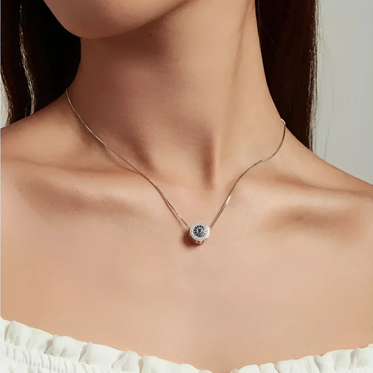 925 Sterling Silver Blue Crystal Evil Eye Necklace | Lucky Eye Neck Chain | Women's Birthday Gift Fine Jewelry