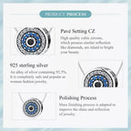 925 Sterling Silver Blue Crystal Evil Eye Necklace | Lucky Neck Chain | Women’S Birthday Gift Fine Jewelry Necklaces