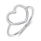 Exquisite 925 Sterling Silver Heart Rings For Women Romantic Statement Jewelry