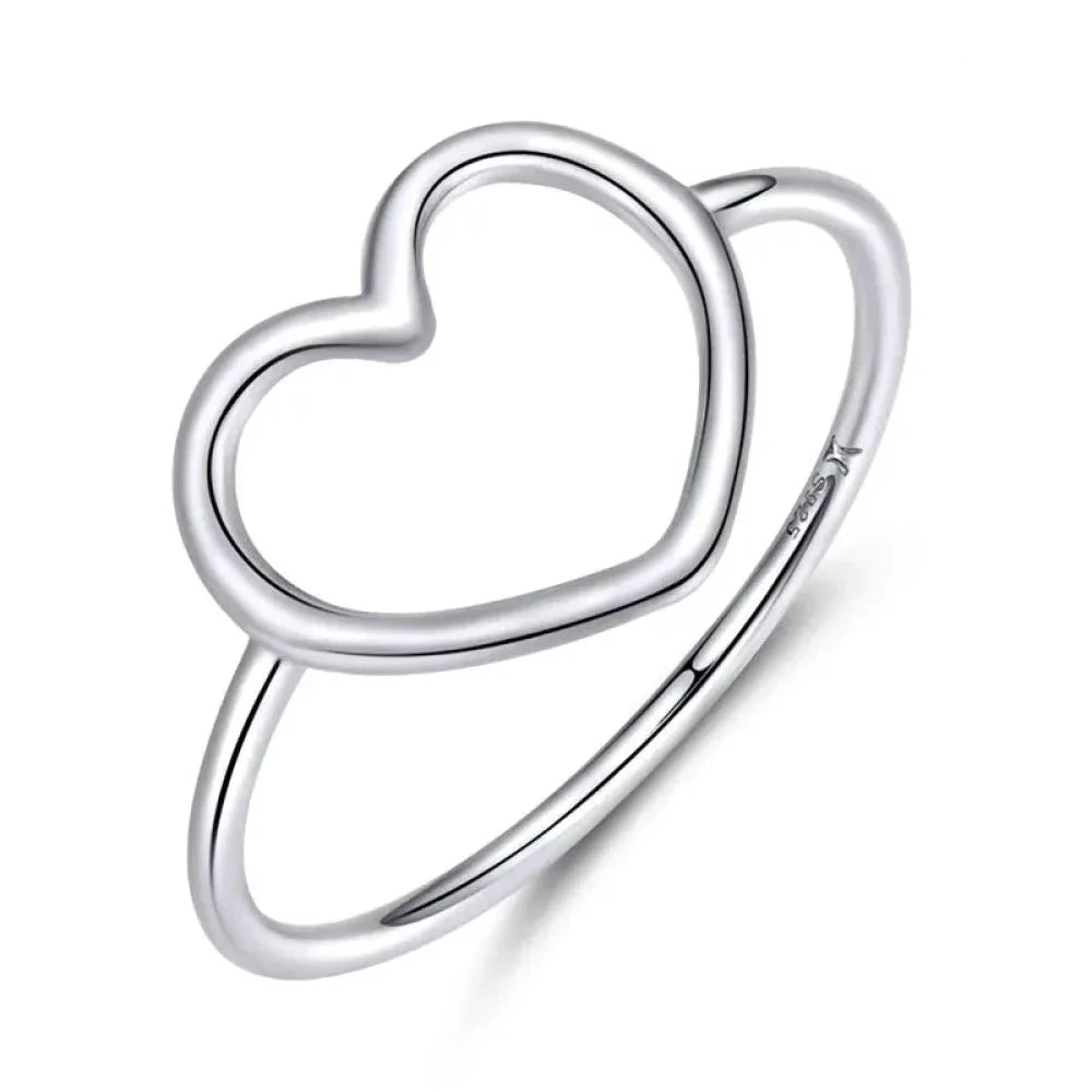 Exquisite 925 Sterling Silver Heart Rings for Women - Romantic Statement jewellery