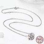 Connected Hearts: Sterling Silver Star/Heart/Cat Pendant Necklace Necklaces