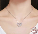 Entwined Hearts: Sterling Silver Infinity Necklace With Double Hearts Necklaces