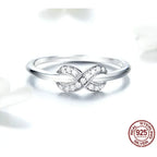 Forever Bound Sterling Silver Infinity Ring With Cubic Zirconia Rings