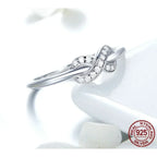 Forever Bound Sterling Silver Infinity Ring With Cubic Zirconia Rings