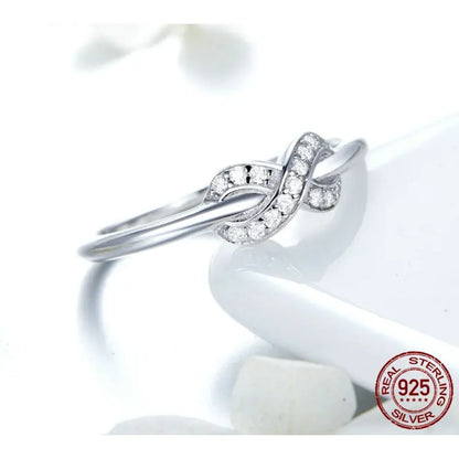 Forever Bound - Sterling Silver Infinity Ring with Cubic Zirconia - Rings