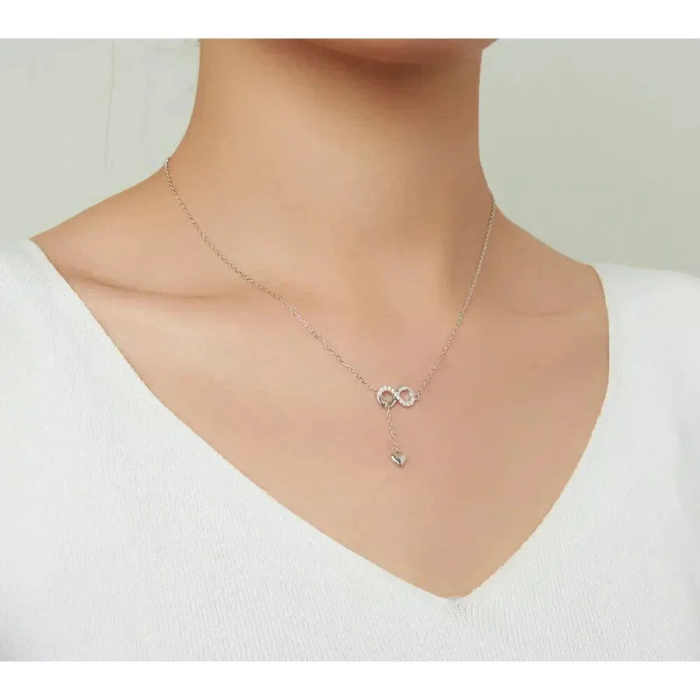 Forever Love: Delicate Infinity Necklace in Sterling Silver - Necklaces