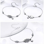 Protective Sterling Silver Lobster Clasp Blue Evil Eye Charm Bracelet Bracelets