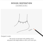 Authentic 925 Sterling Silver Minimalism Tassel Chain Anklet for Women Anklets