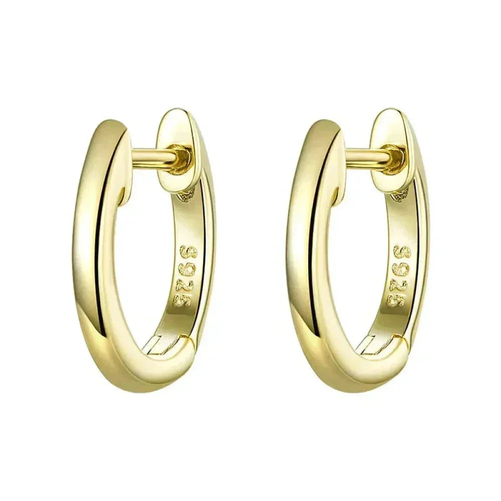 Genuine Sterling Silver Hoop Earrings Elegant Rose Gold Color Women’s Fashion jewelry SCE808