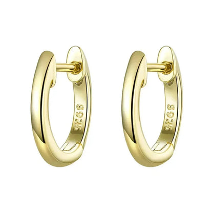 Genuine Sterling Silver Hoop Earrings - Elegant Rose Gold Color - Women’s Fashion jewellery SCE808