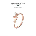 Dazzling Butterfly Sterling Silver Open Ring: A Symbol of Freedom Rings