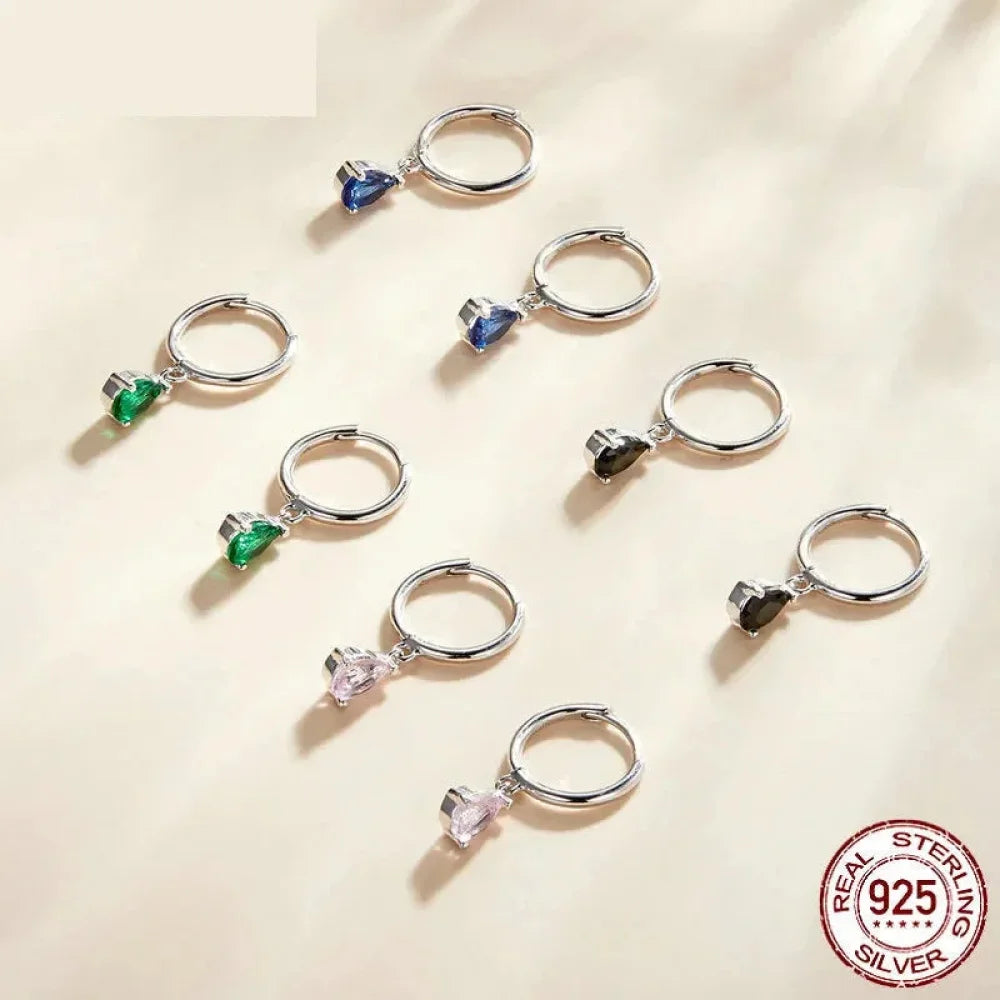 Exquisite ISHWAR Water Drop Earrings | 925 Sterling Silver | 4 Colors | Statement jewellery SCE1018