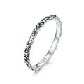 Vintage 925 Sterling Silver Embossed Pattern Ring Elegant Fine Jewelry For Women Design 1 / 6 Rings