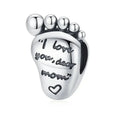 925 Sterling Silver Maternal Love Charm Diy Touching Baby Feet Pendant For Bracelet Scc1901 Charms