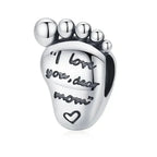 925 Sterling Silver Maternal Love Charm Diy Touching Baby Feet Pendant For Bracelet Scc1901 Charms