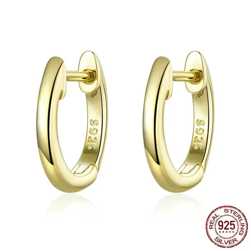 Genuine Sterling Silver Hoop Earrings - Elegant Rose Gold Color - Women’s Fashion jewellery SCE808