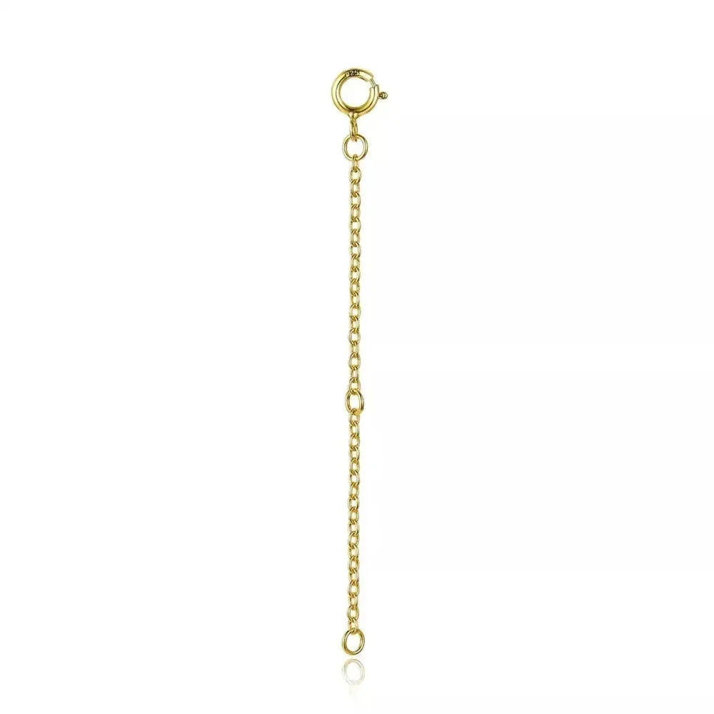 14K Gold Plated 925 Sterling Silver Necklace Extension Chains With Lobster Clasps For Diy Jewelry Making / 2.36 Inch (6